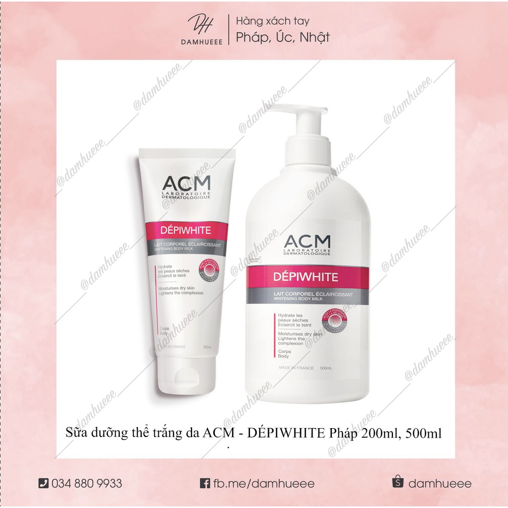 [Đủ size ]Sữa dưỡng thể trắng da ACM-dépiwhite Pháp