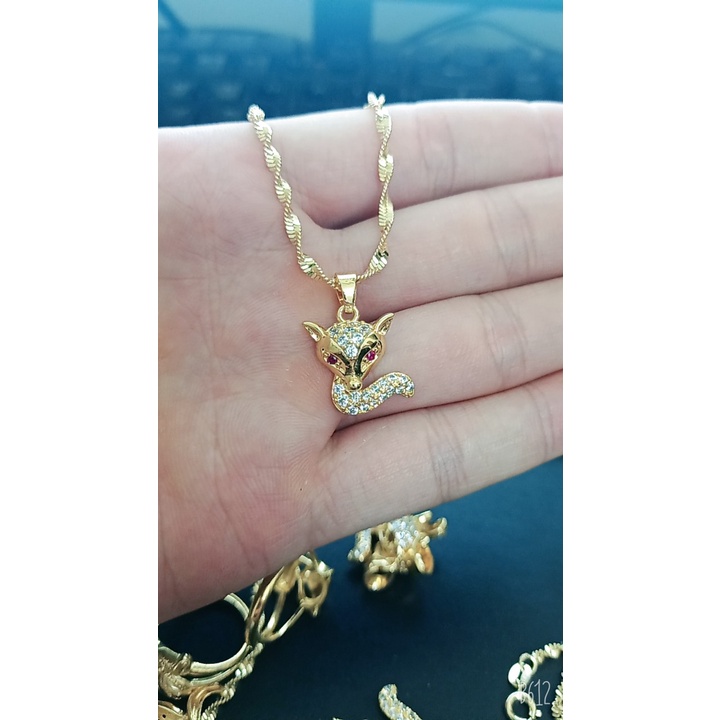 Dây chuyền + nhẫn mặt hồ li may mắn, mạ vàng 18k- trang sức cao cấp