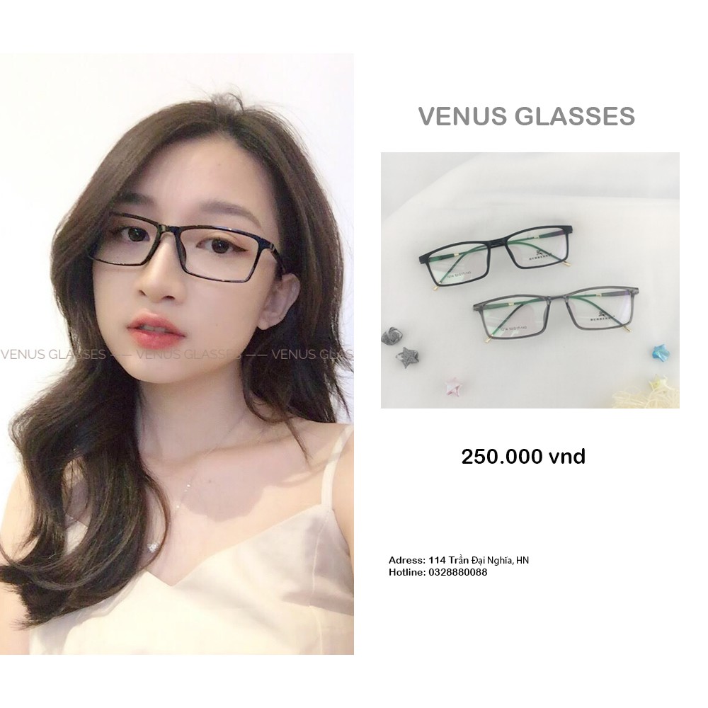 Gọng Kính Nhựa Dẻo Siêu Nhẹ Nam Nữ VENUS Dáng Mắt Vuông 1214