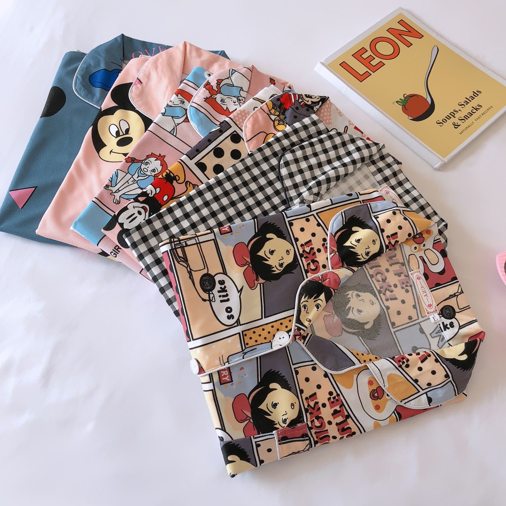 Bộ đồ ngủ pijama nữ ngắn tay hoạt hình dễ thương và thoải mái | BigBuy360 - bigbuy360.vn
