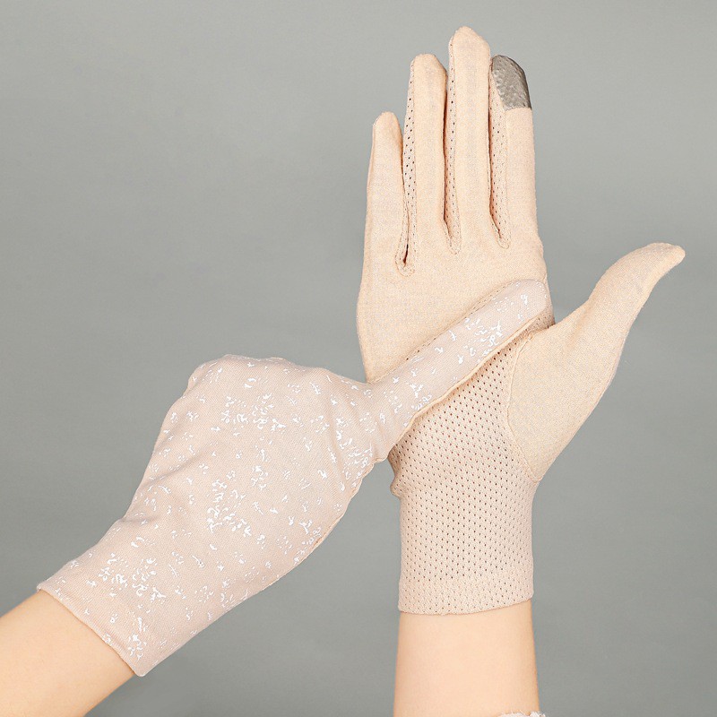[ HOT SALE ] Găng tay chống nắng nữ ngắn chấm bi thật tay co giãn tốt- gang tay chong nang nu cham bi thoi trang