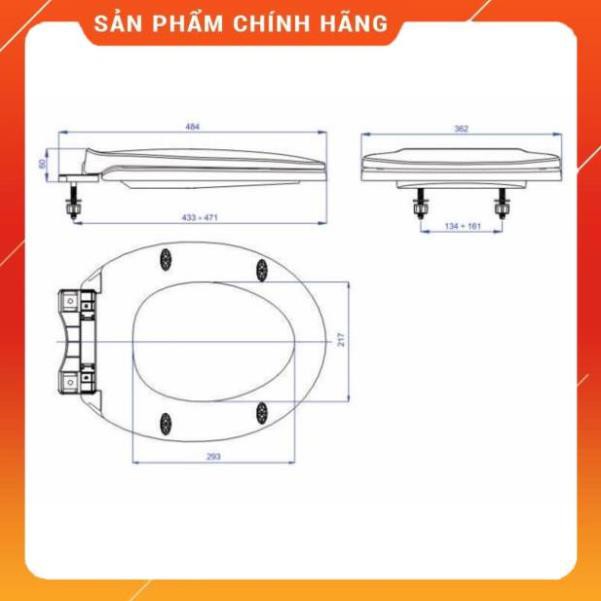 Nắp bồn cầu HA-29 Rơi êm Nhựa Plastic Siêu Bền