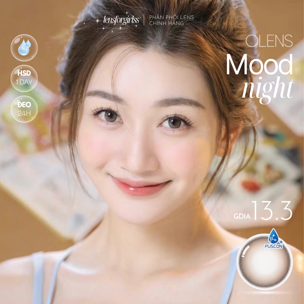 Kính áp tròng 1 NGÀY MOODNIGHT BROWN chính hãng OLENS | Lens 1 ngày
