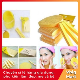 VB24 SET 12 Bông Rửa Mặt Bọt Biển LÀM SẠCH MẶT, THU NHỎ LỖ CHÂN LÔNG Dạng Nén Vbig Mart