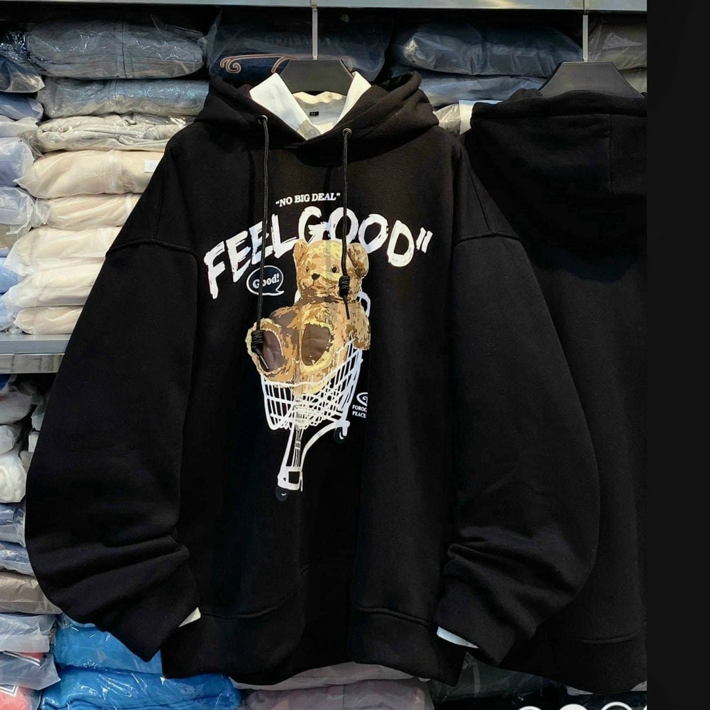 Áo hoodie nữ in FEELGOOD Unisex chất Vải Nỉ Ngoại Cao Cấp thời trang hot trend việt
