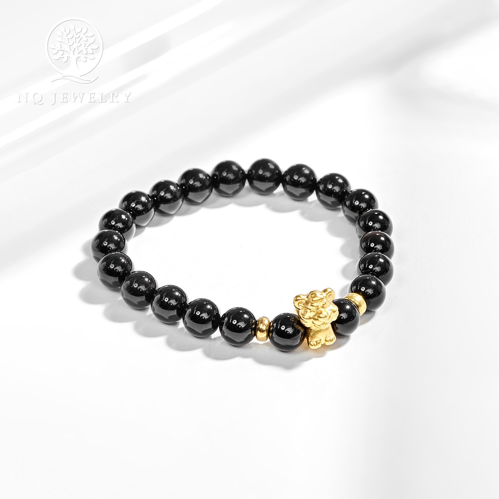 Vòng tay đen charm 12 con giáp - NQ Jewelry