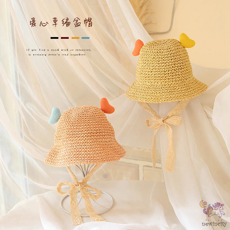 Mũ cói đi biển thoáng khí thời trang Hàn Quốc cho bé