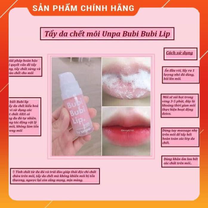[Mẫu mới 2021] Tẩy da chết môi sủi bọt Bubi Lip, Tẩy da chết môi sủi bọt Bubi Bubi Lip By Unpa 12ml | BigBuy360 - bigbuy360.vn