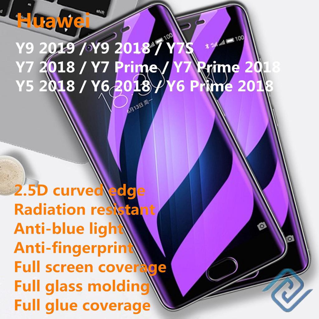 Miếng dán kính cường lực bao phủ toàn màn hình bảo vệ chống bức xạ cho Huawei Y9 2019 Y9 Y7S Y7 Y6 Y5 Prime 2018
