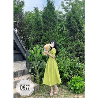Bigsize Đầm cổ vuông D977