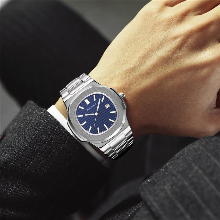 Đồng hồ nam Pin Time Dây Thép Thiết đơn giản