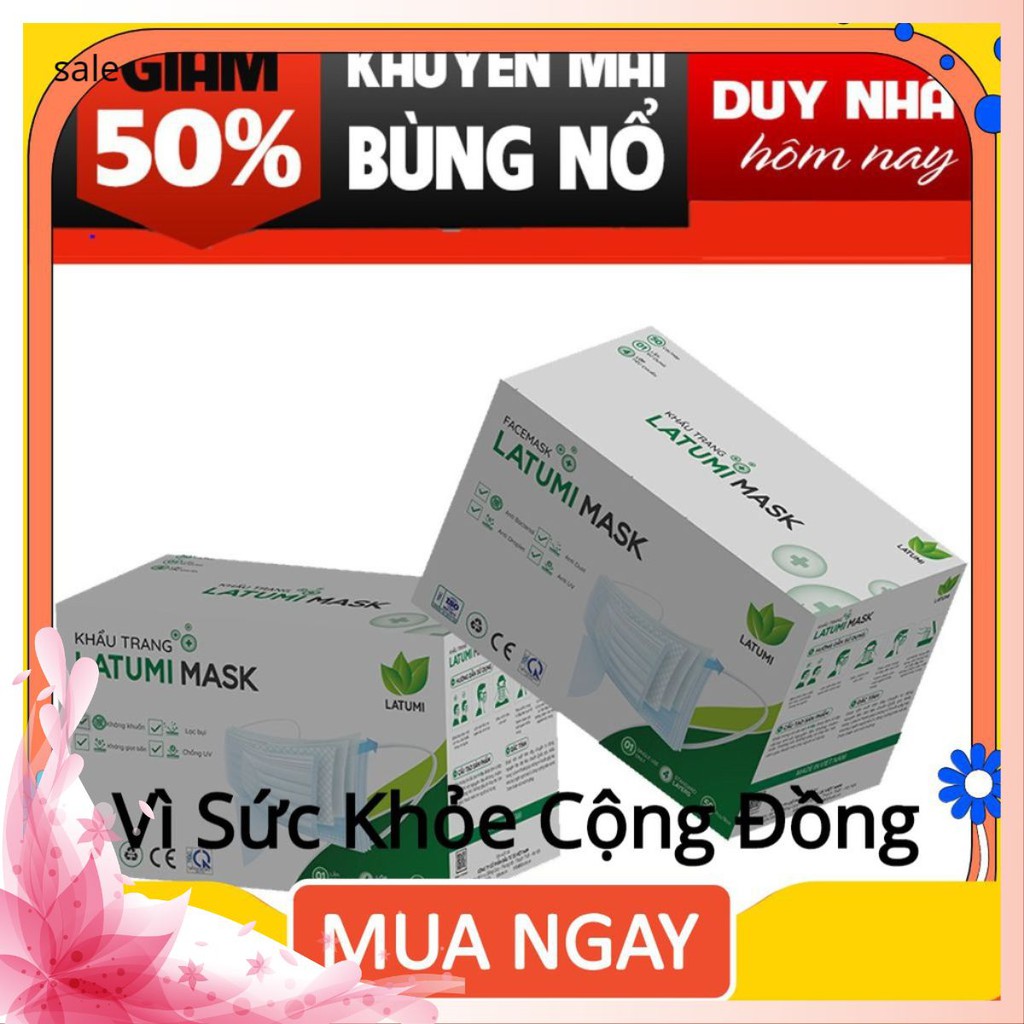 Khẩu Trang Y Tế 4 Lớp Kháng Khuẩn Cao Cấp LATUMI Chính Hãng Ngăn Giọt Bắn, Ngăn Bụi doradoraaa