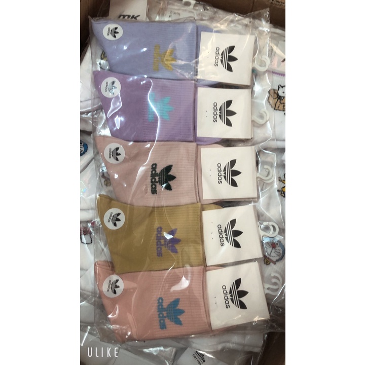 Tất cao cổ màu trắng họa tiết dễ thương cute