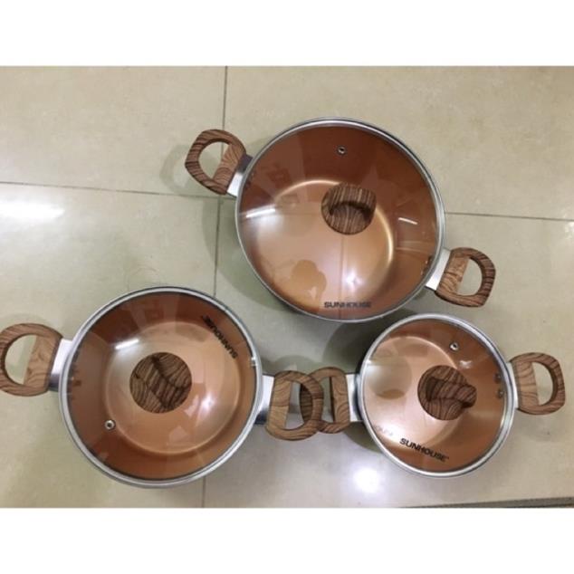 Bộ nồi ceramic đáy từ Sunhouse SHG2003MCA