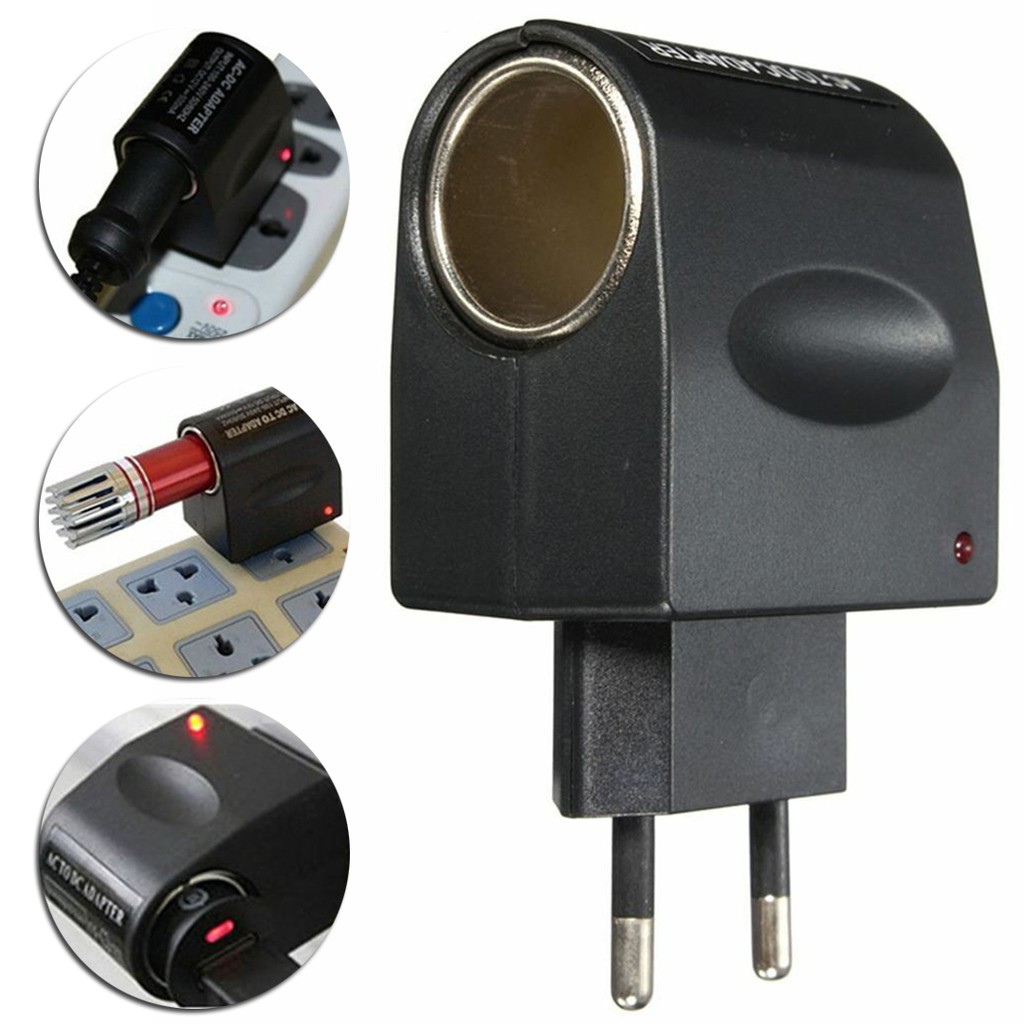 220V AC Socket to 12V DC Car Cigarette Lighter Charger Converter Adapter