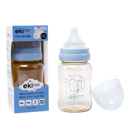 Bình sữa Eki Baraki PESU cổ rộng 260ml