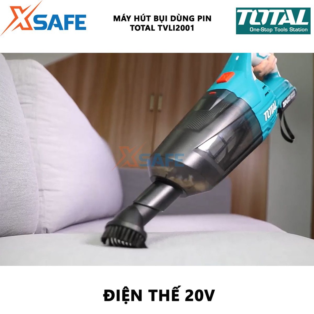 Máy hút bụi pin 20V TOTAL TVLI2001 | Máy hút bụi dùng pin, điện thế pin 20V, khả năng chứa bụi 0.7L - chưa gồm pin sạc