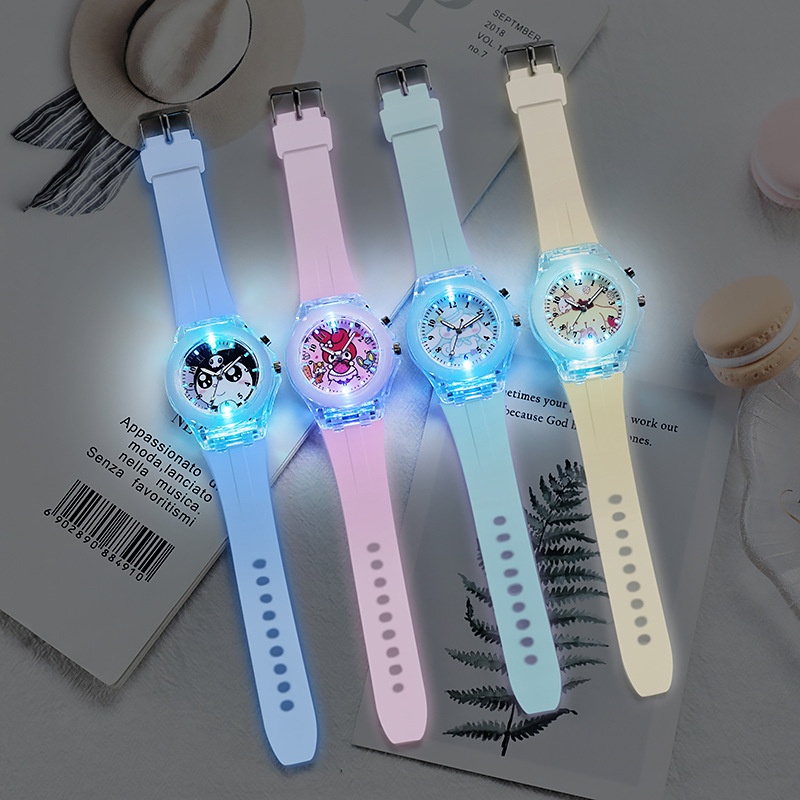 Mới Đồng Hồ LED Phát Sáng Hình Động Vật Đáng Yêu Cho Bé