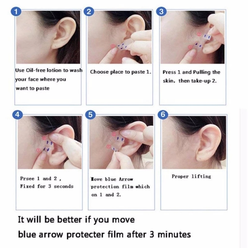 [Hàng mới về] Hộp 40 miếng dán chữ V trong suốt vô hình nâng mặt thon gọn giảm nếp nhăn chống nước