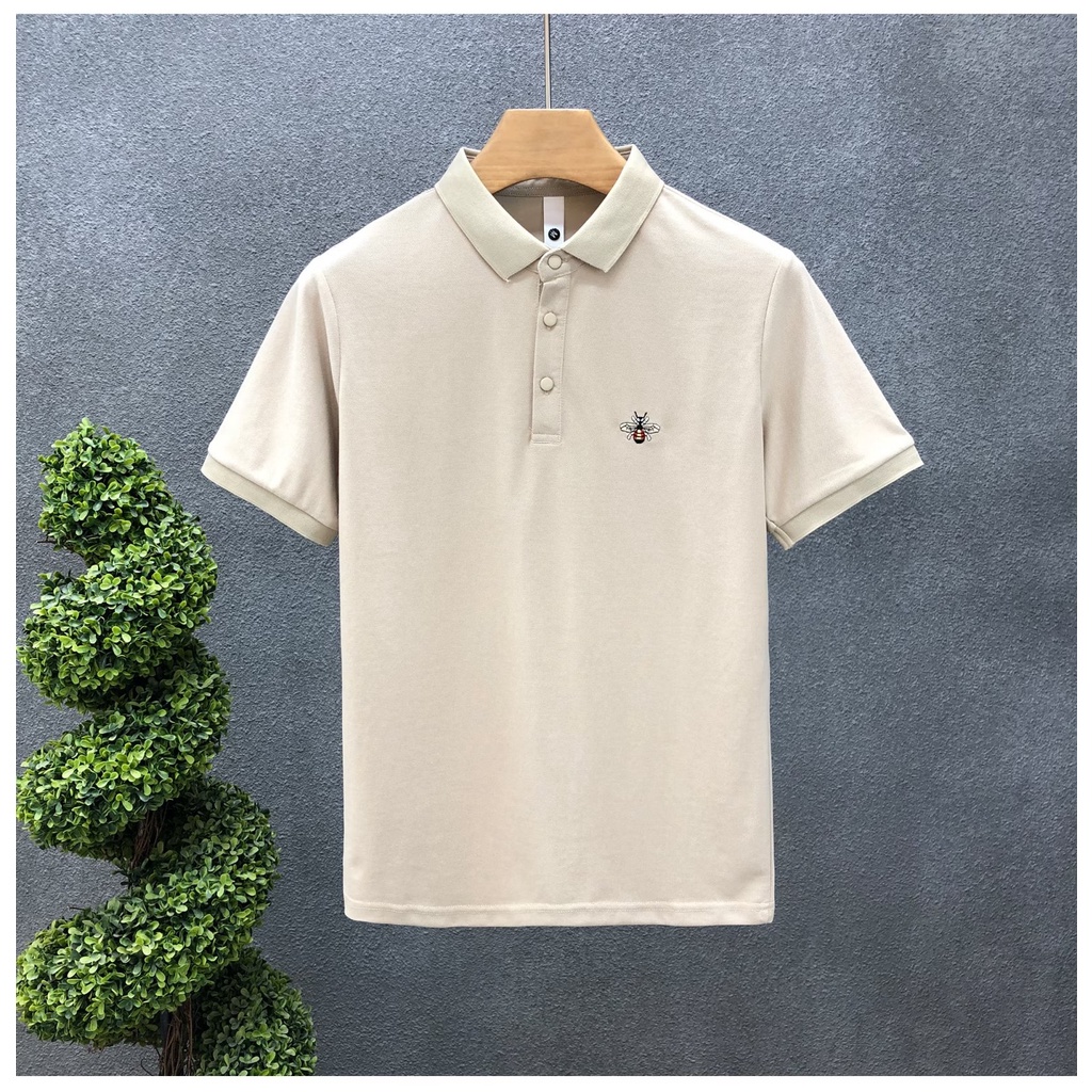 Áo Thun POLO Tay Ngắn Dáng Rộng Thêu Họa Tiết Phong Cách Hip Hop Hàn Quốc Thời Trang Cho Nam Size M-3XL