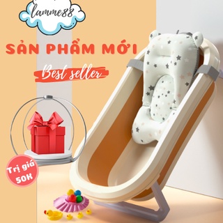 Chậu tắm gấp gọn dành cho bé cao cấp kèm phao tắm cho trẻ sơ sinh đến 8 tuổi cỡ lớn