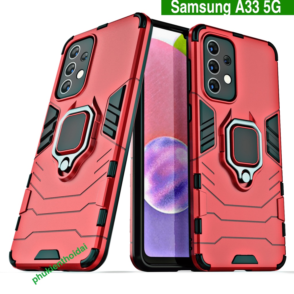 Ốp lưng Samsung A33 5G Iron Man Iring chống sốc giá đỡ mặt lưng xem phim siêu bền