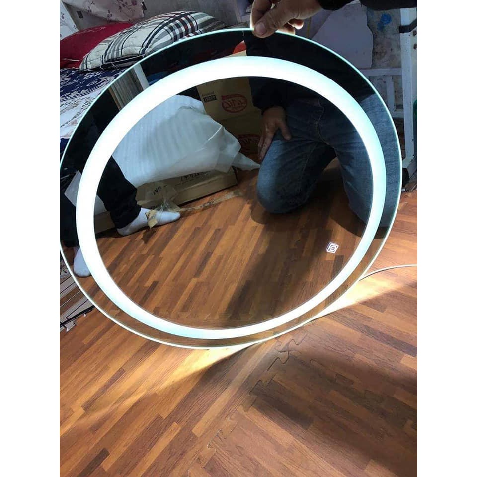 Gương Tròn Trang Điểm Đèn LED 3 Màu Cao Cấp Tăng Giảm Cường Độ Sáng [Size D60cm] Mirror Decor 360, 089.88.999.44