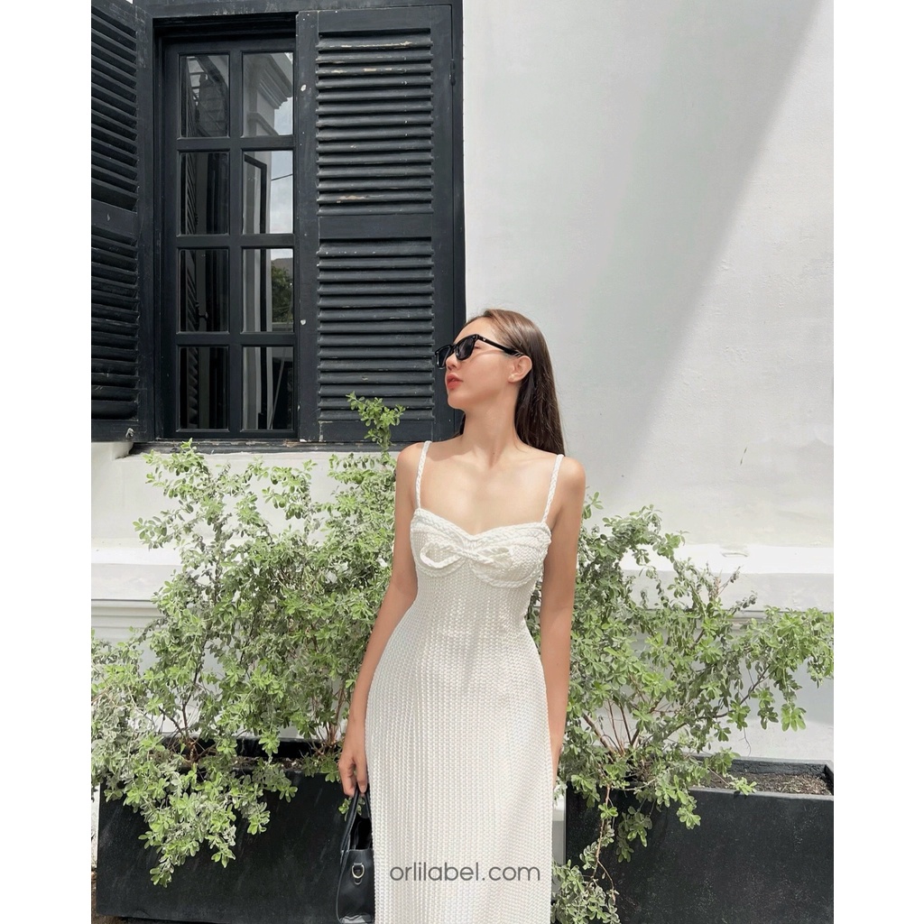 Đầm trắng chi tiết nơ, Amber Dress - Orli Label