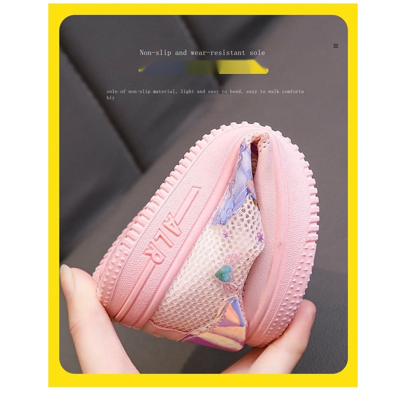 Giày Thể Thao Phối Lưới Thoáng Khí Mẫu Mới 2022 Thời Trang Xuân Hè Cho Bé Gái
