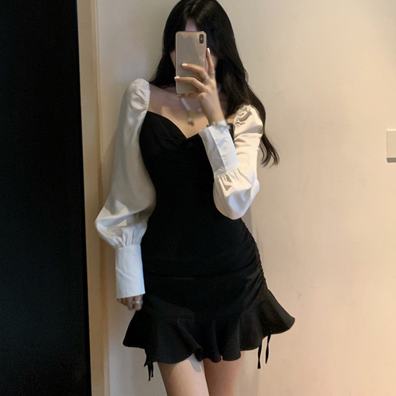Đầm Đuôi Cá Cổ Chữ V Xinh Xắn Dành Cho Nữ