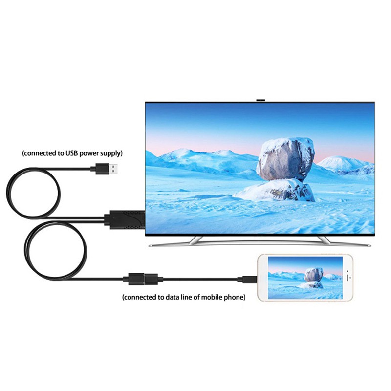 2 in 1 Screen Cable USB Female to HDMI  to TV Wide Compatibility Suitable for Android Apple