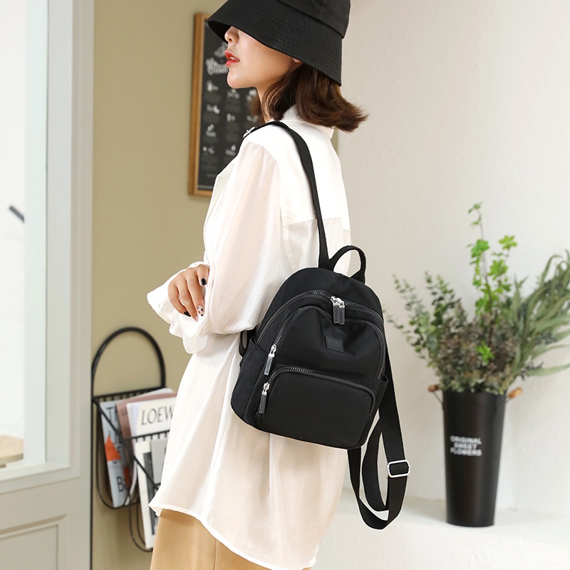 Ba Lô Đi Học Vải Canvas Siêu Nhẹ Sức Chứa Lớn Thời Trang Cho Nữ