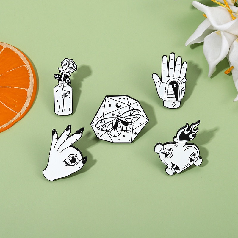 Ghim cài áo QIHE JEWELRY nhiều kiểu dáng tùy chọn phong cách punk thời trang