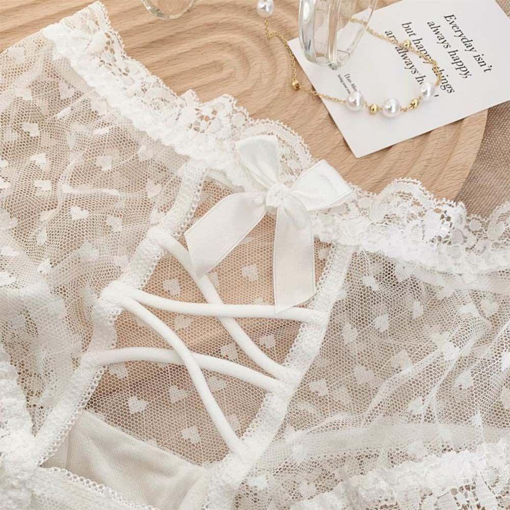 Quần Lót Cotton Phối Ren Dây Chéo Hở Đáy Quyến Rũ Dành Cho Nữ