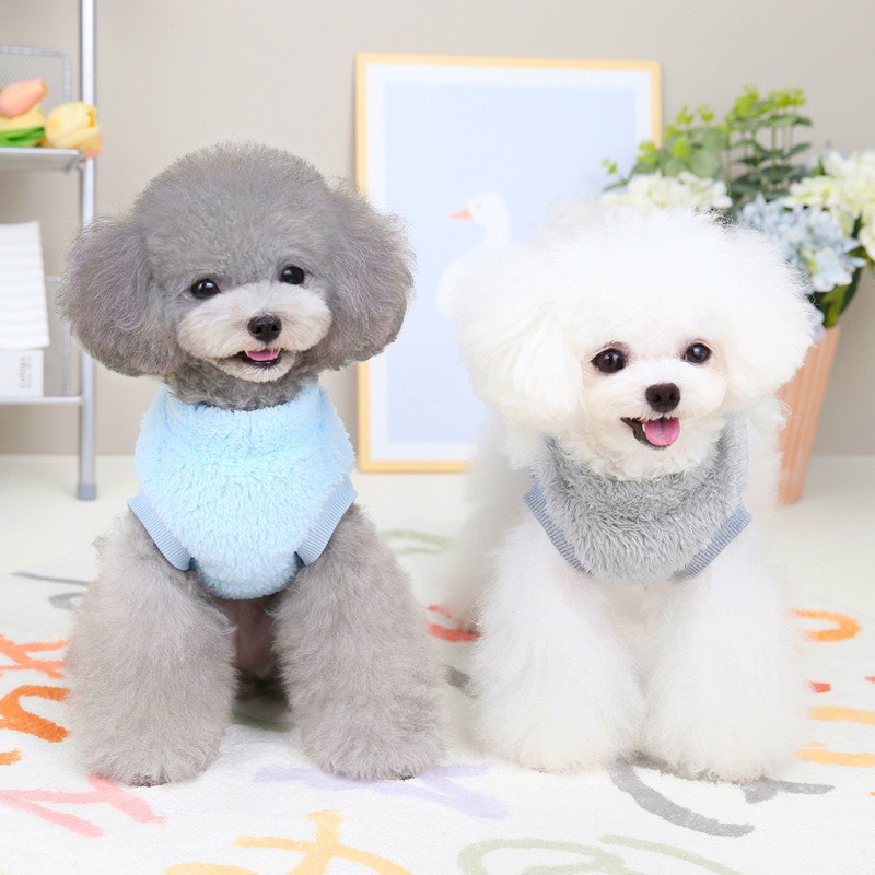 Áo sweater giữ ấm cho thú cưng cổ tròn, có vòng kéo phía sau - Quần áo ấm mùa đông cho chó mèo