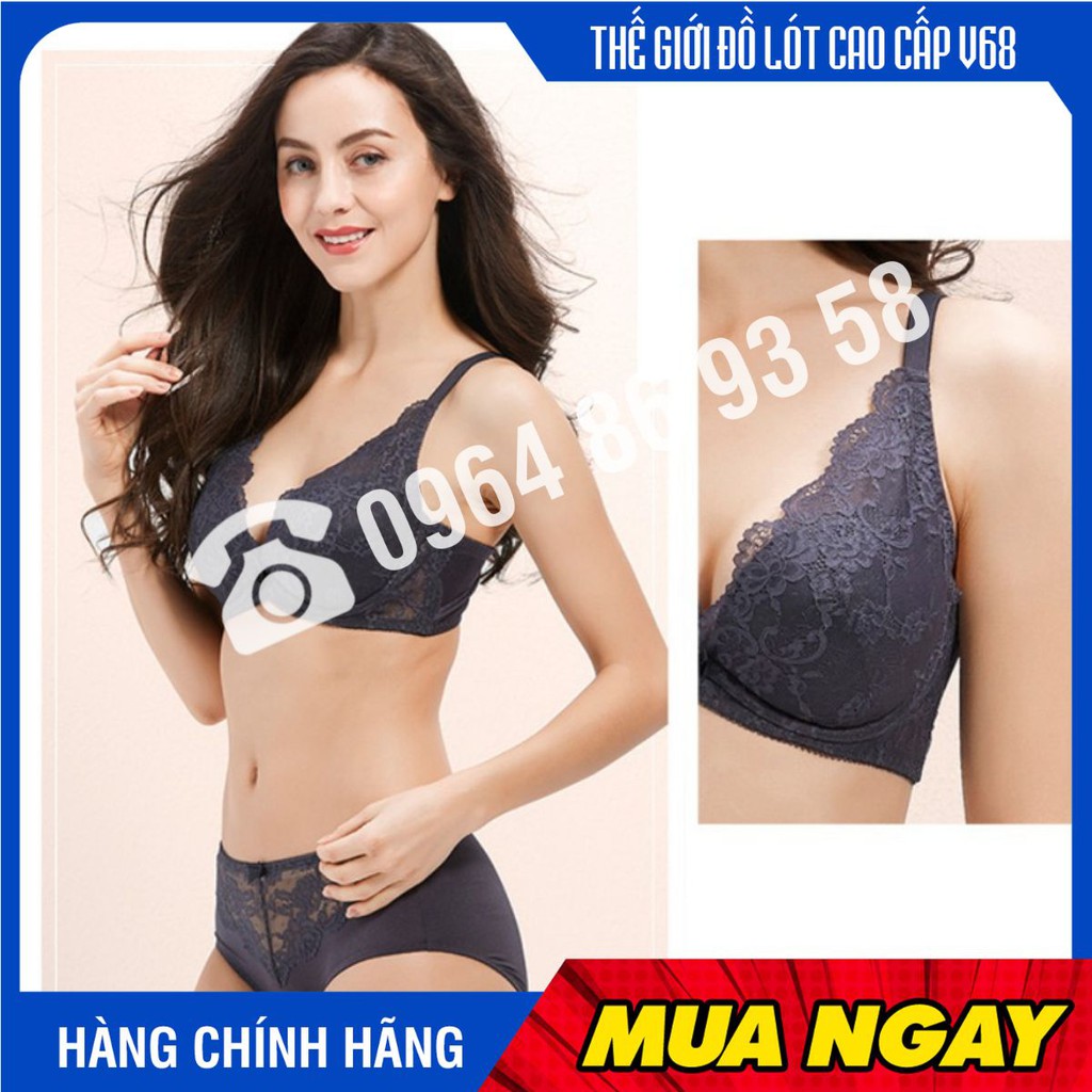 Áo lót nữ Triumph Aqua Flower dáng DV có gọng nâng ngực, mút nước màu ghi