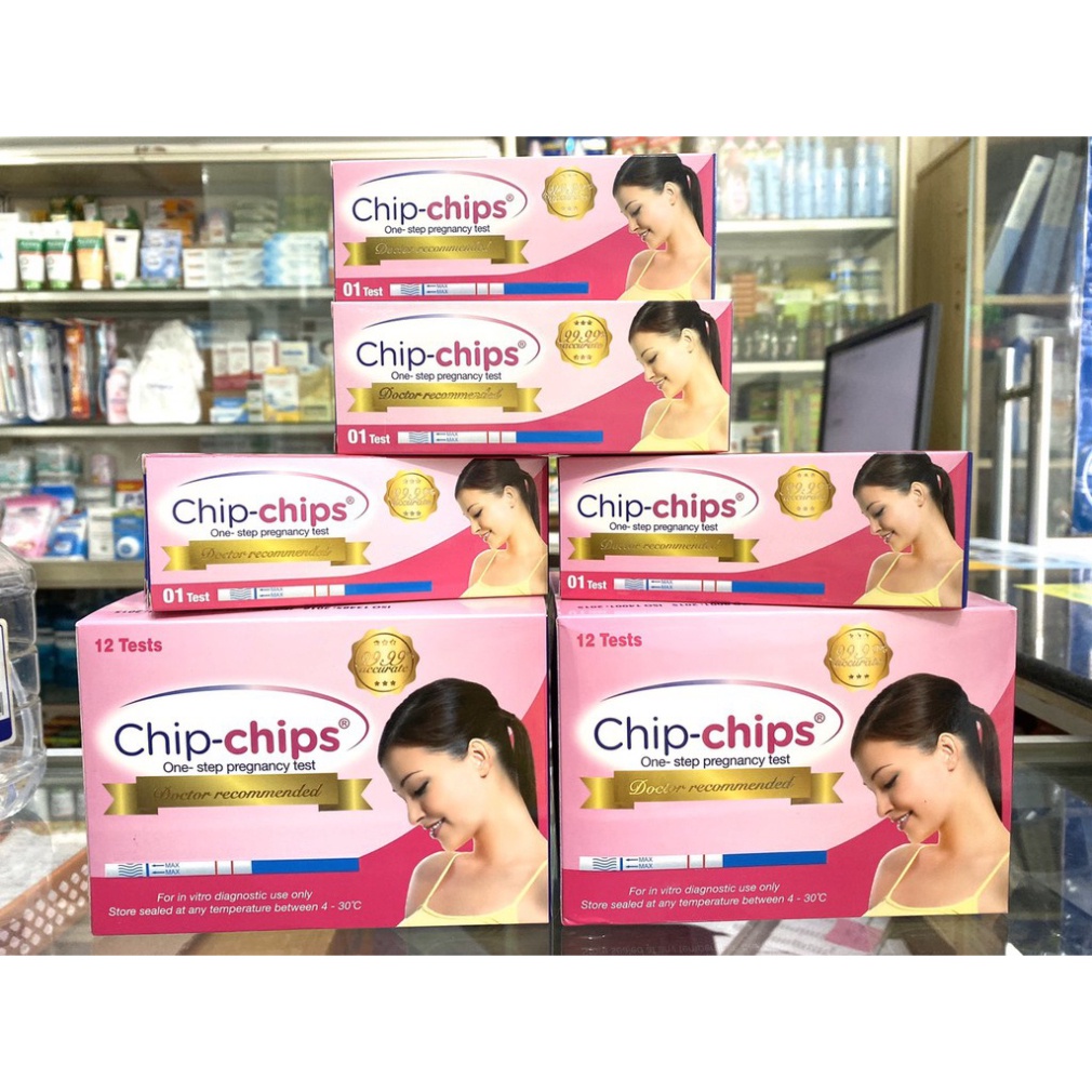 Que thử thai CHIP-CHIPS Que thử thai Chipchips 2 vạch chính xác - test thử thai hai vạch sớm nhanh hiệu quả tức thì