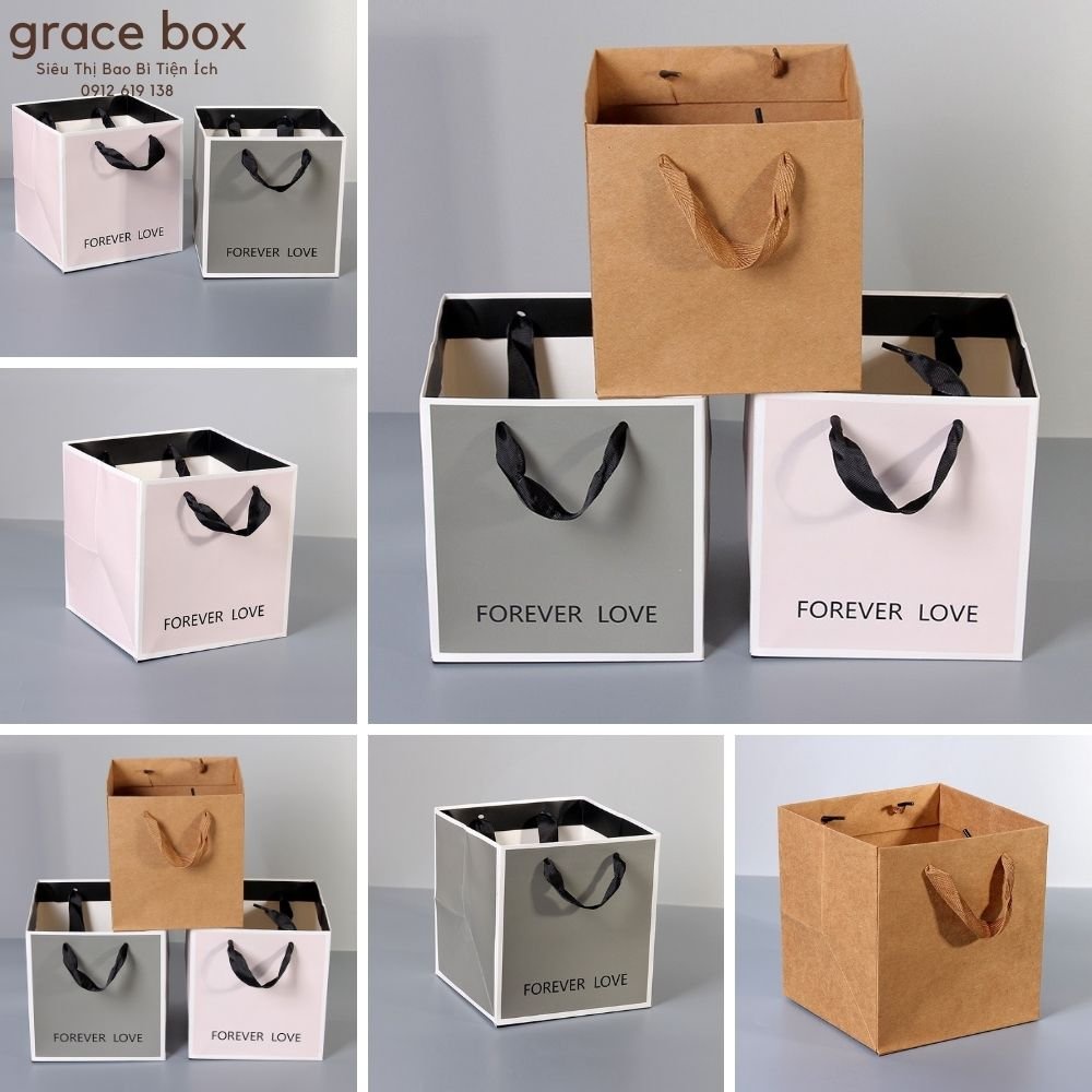 Túi Giấy Vuông Qùa Tặng Loại Cao Cấp - Hàng Nhật - Siêu Thị Bao Bì Grace Box