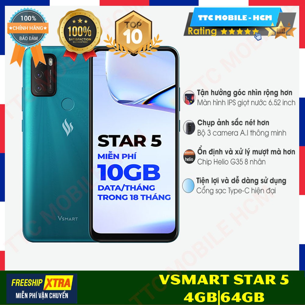 Điện thoại Vsmart Star 5 (4GB/64GB) - Hàng Chính Hãng | BigBuy360 - bigbuy360.vn