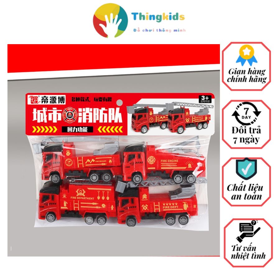 Set vỉ  xe ô tô công trình xây dựng cho bé - Thingkids