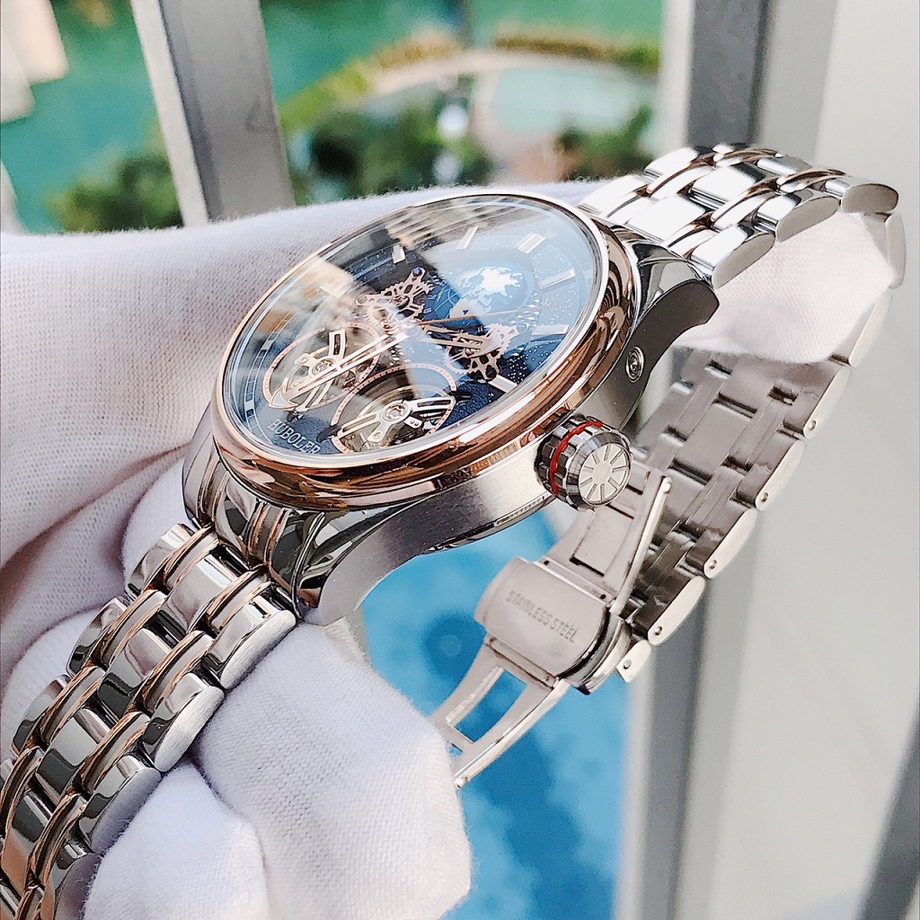 Đồng Hồ Nam Huboler Automatic Demi Xanh Rose Gold Chính Hãng 44mm