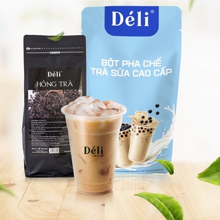 Combo Hồng trà 500gr+ Bột pha chế trà sữa 1KG Déli Nguyên liêu pha chế trà sữa cho quán, pha tại nhà
