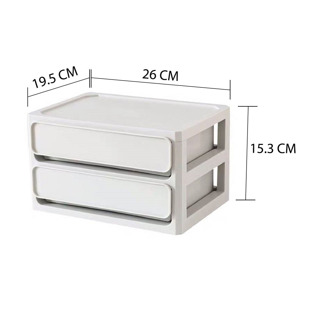 HomeBase STACKO Tủ nhựa mini 2 tầng MIND QY2346 Thái Lan W26xD19.5xH15.3 Cm màu trắng