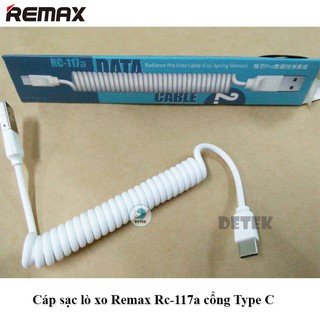 Cáp sạc lò xo Remax Rc-117a cổng Type C