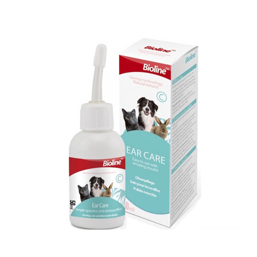 Ear Care Bioline - Nước Rửa Tai Vệ Sinh Tai Cho Chó Mèo (Lọ 50ml)
