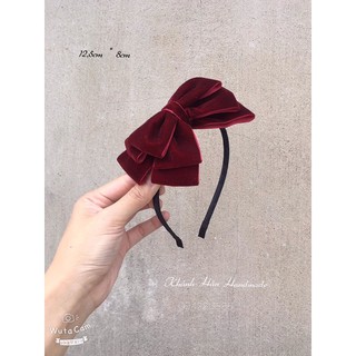 cài tóc nơ nhung đỏ đô size 12,5cm * 8cm cho bé gái ( ảnh thật )