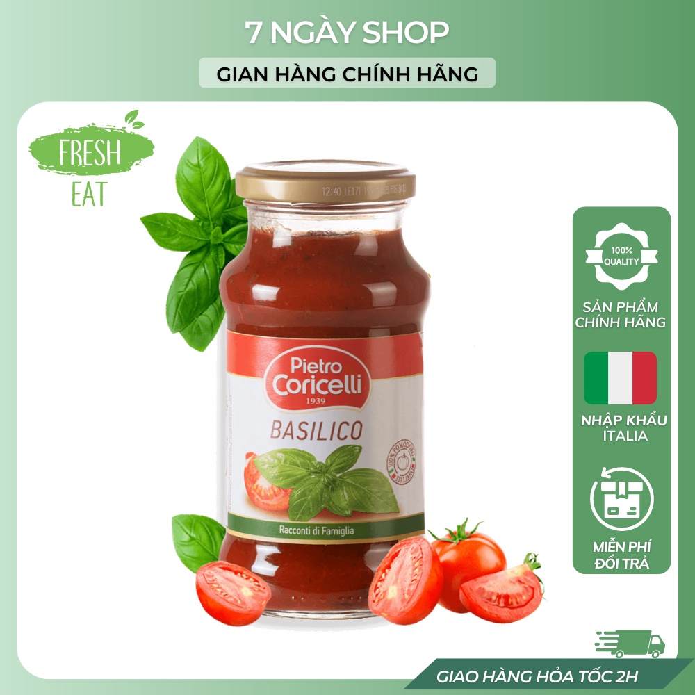 Sốt Spaghetti Pietro Coricelli Napoletana 7NgayShop 350g Nhập khẩu Ý Date 2024, Sốt Cà Chua Mì Ý Hương Vị Truyền Thống