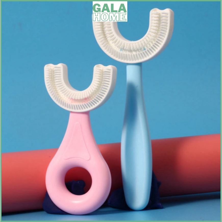Bàn chải đánh răng trẻ em Bàn chải hình chữ U dành cho bé bằng Silicon Siêu Mềm Cho Bé Từ 2-12 tổi GALA HOME