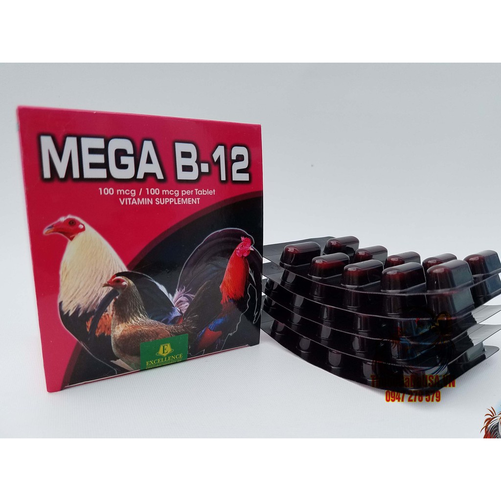Mega B12 (1 Vỉ 10 Viên) Thuốc Nuôi Gà Chế Độ Đá ❌Tăng Bo Khung❌