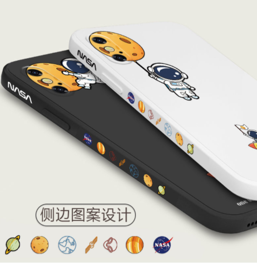 IPHONE 6 6s 7 8 11 12 Pro Max Mini Plus Astronaut Case science  Camera Frame Border Pattern Catroon  Housing Casing Cover Ip11 Ip12 Silicone Full Camera Protector